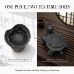 2-in-1-dragon-turtle-zisha-tea-pet-set Yixing Zisha Dragon Turtle Tea Strainer Ornament, Oriental Tea Table Decor Craft Gift - Image 3