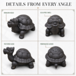 2-in-1-dragon-turtle-zisha-tea-pet-set Yixing Zisha Dragon Turtle Tea Strainer Ornament, Oriental Tea Table Decor Craft Gift - Image 4