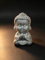 Sandstone Mini Buddha Tea Pet Set of 3, Small Buddha Statue Tea Ornament for Tea Table Decor - Image 10