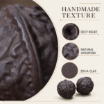 Lifelike handmade Yixing zisha walnut tea pet pair set with natural clay texture. Ideal gongfu tea table ornament & collectible oriental craft gift for tea lovers. - Image 4