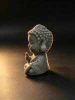 Sandstone Mini Buddha Tea Pet Set of 3, Small Buddha Statue Tea Ornament for Tea Table Decor - Image 7