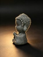 Sandstone Mini Buddha Tea Pet Set of 3, Small Buddha Statue Tea Ornament for Tea Table Decor - Image 11