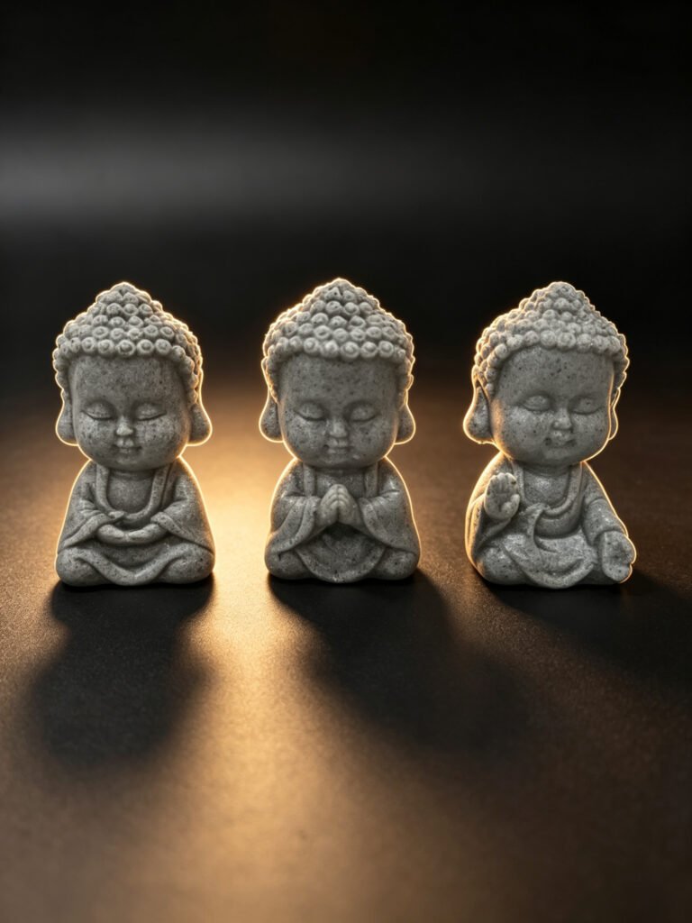 Sandstone Mini Buddha Tea Pet Set of 3