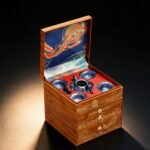 Premium Black Tea Gift Set with Teapot & Cups — Chinese Jin Jun Mei Loose Leaf Tea, Pu'er Tuocha & Rougui, Luxury Wood-Grain Phoenix Gift Box - Image 6
