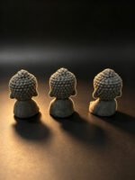 Sandstone Mini Buddha Tea Pet Set of 3, Small Buddha Statue Tea Ornament for Tea Table Decor - Image 3