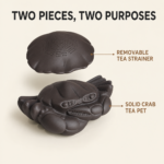 Purple Clay Crab Tea Strainer | 2-in-1 Handcrafted Tea Pet for Gongfu Tea Rituals - Image 2