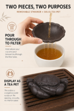 Purple Clay Crab Tea Strainer | 2-in-1 Handcrafted Tea Pet for Gongfu Tea Rituals - Image 7