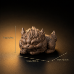 Hand Carved Old Rock Clay Kirin Tea Figurine Auspicious Qilin Tea Pet Table Ornament - Image 3