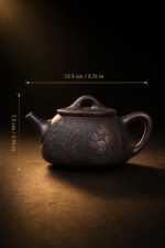 Koi Lotus Relief Zisha Shi Piao Teapot, Yixing Purple Clay Kung Fu Tea Pot - Image 3