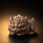 Hand Carved Old Rock Clay Kirin Tea Figurine Auspicious Qilin Tea Pet Table Ornament - Image 2