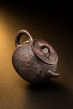 Koi Lotus Relief Zisha Shi Piao Teapot, Yixing Purple Clay Kung Fu Tea Pot - Image 4
