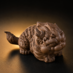 old rock clay kirin tea figurine