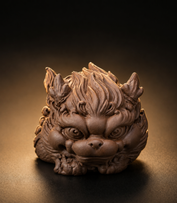 old rock clay kirin tea figurine