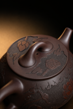 Koi Lotus Relief Zisha Shi Piao Teapot, Yixing Purple Clay Kung Fu Tea Pot - Image 8