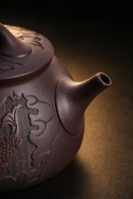 Koi Lotus Relief Zisha Shi Piao Teapot