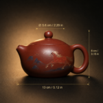 Galloping Horse Landscape Painted Xishi Zisha Teapot | Handmade Yixing Red Clay Kung Fu Tea Pot - Image 2