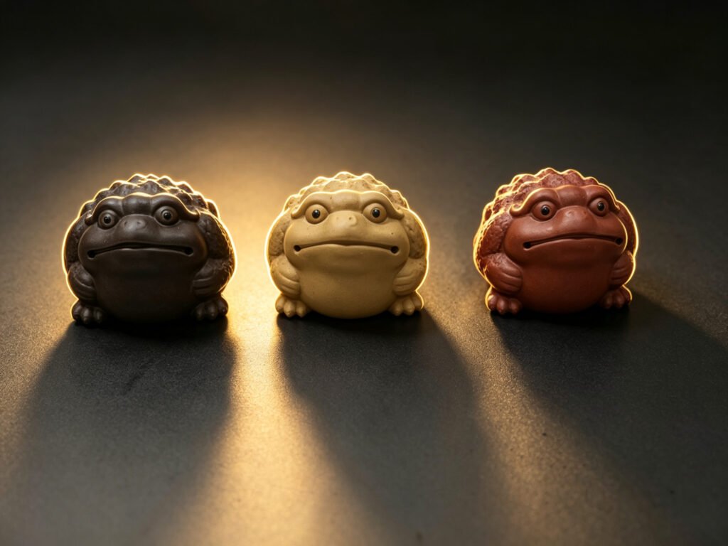 Three-legged toad tea pets