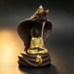 Naga Buddha Backflow Incense Burner — Handcrafted Purple Clay Waterfall Holder - Image 2