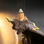 Naga Buddha Backflow Incense Burner — Handcrafted Purple Clay Waterfall Holder - Image 7