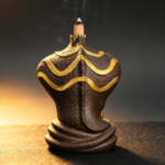 Naga Buddha Backflow Incense Burner — Handcrafted Purple Clay Waterfall Holder - Image 4