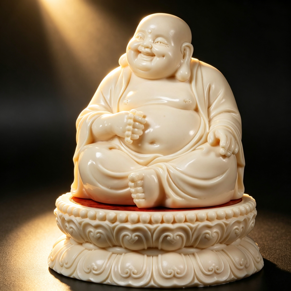Hand Carved Laughing Buddha Statue