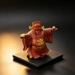 Yixing Zisha Tea Pet — Handmade God of Wealth (Caishen) Figurine with Gold Accents - Image 2