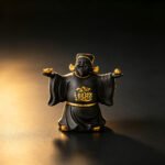 Yixing Zisha Tea Pet — Handmade God of Wealth (Caishen) Figurine with Gold Accents - Image 5