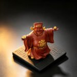 Yixing Zisha Tea Pet — Handmade God of Wealth (Caishen) Figurine with Gold Accents - Image 4