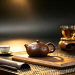 Handmade Bamboo Xishi Yixing Teapot — Dicaoqing Purple Clay, 250ml - Image 6