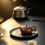 Handmade Bamboo Xishi Yixing Teapot — Dicaoqing Purple Clay, 250ml - Image 7