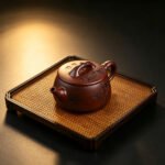 Handmade Yixing Zisha Teapot | 100-Mesh Dragon Blood Clay Bamboo Joint Kung Fu Tea Pot with Cloud Water Zen Calligraphy - Image 6