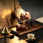 Handmade Bamboo Xishi Yixing Teapot — Dicaoqing Purple Clay, 250ml - Image 8