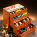 Premium Chinese Tea Gift Box Set – 8 Assorted Loose Leaf Teas in Wooden Chest with Kiln-Fired Gongfu Teapot & 4 Cups – Tea Gift for Tea Lovers, Dad, Mom & Housewarming - Image 2